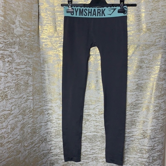 GYMSHARK Turquoise/Charcoal Grey Fit Leggings Size XS - Picture 4 of 13